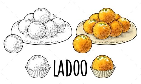 Indian Traditional Sweets Ladoo in Plate #AD #Traditional, #ad, #Indian, #Sweets, #Plate Diwali Sweets Drawing, Indian Sweets Drawing, Indian Sweets Illustration, Pakistan Embroidery, Indian Traditional Food, Riddhi Siddhi, Assignment Ideas, Diwali Gif, Diwali Drawing