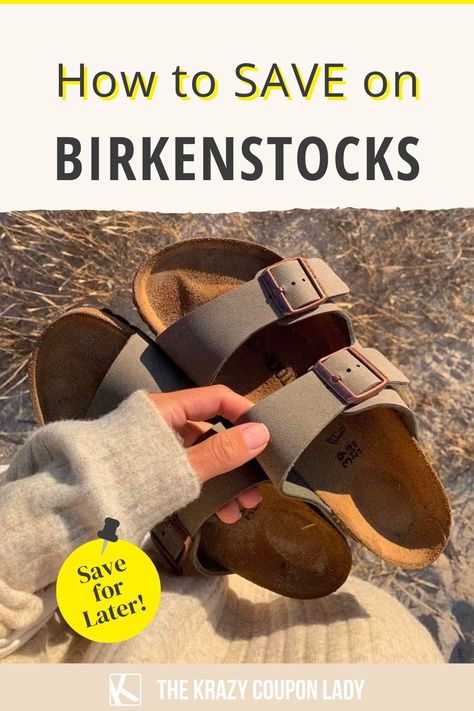 Birkenstock sandals are a year-round necessity for a lot of us, so that means buying new Birkenstocks every so often. They can be expensive, though — unless you know where to shop (and where not to shop)! Whether you’re looking for Birkenstock deals on sandals, shoes or clogs, you don’t have to pay the crazy-high retail prices. The Krazy Coupon Lady is showing you how to get the best sale price on Birkenstocks- and even how to maybe get them cheap! Birkenstock Shoes Birkenstock, Womens Birkenstocks Outfit, How To Style Birkenstocks, Women’s Birkenstock Outfits, How Should Birkenstocks Fit, Birckenstock Sandals, Birkenstock Stone, Women’s Birkenstocks, Womens Birkenstocks