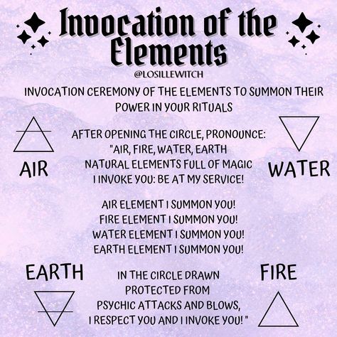 Losille’s Coven 🔮✨ shared a post on Instagram: “✦ Invocation ceremony of the elements to summon their power in your rituals ✦ The elements are…” • Follow their account to see 410 posts. Elemental Invocation, The Elements Witchcraft, Hellenic Witchcraft, Elements Altar, Content Graphic Design, Elements Magic, Elemental Magick, Candle Rituals, Ritual Spells