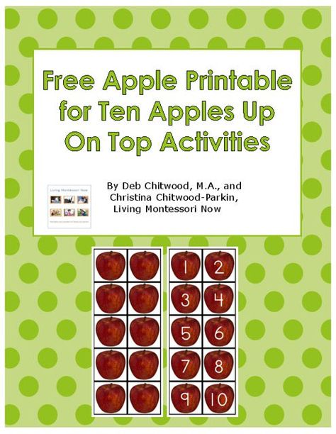 Free apple printable (instant download) for Ten Apples Up On Top activities; 10 apple photographs with and without numbers 1-10; can be used with cubes or Duplo blocks. 10 Apples On Top Preschool, Ten Apples Up On Top Printable, 10 Apples On Top Activities, 10 Apples Up On Top Activities, Ten Apples On Top Preschool Activities, Ten Apples Up On Top Activities, 10 Apples Up On Top Activities Preschool, Free Apple Printables, 10 Apples Up On Top