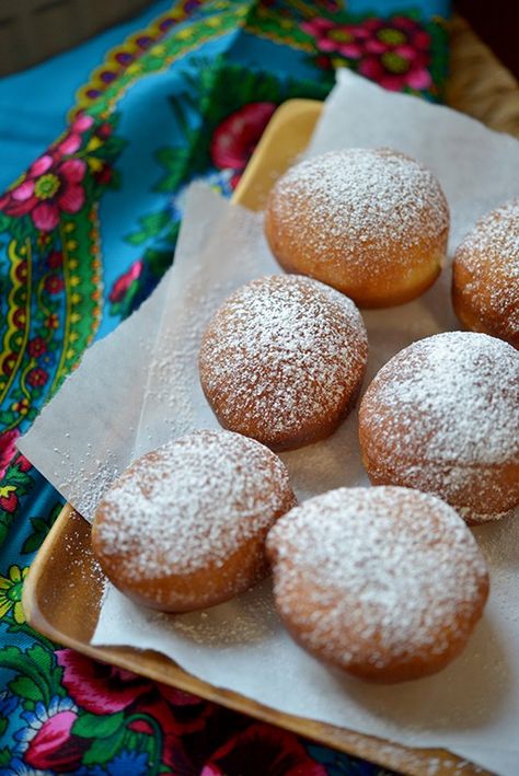 Polish Donut, Donut Filling, Polish Desserts, Candied Lemon Peel, Yeast Starter, Fried Donuts, Sweet Dough, Ukrainian Recipes, Candied Lemons