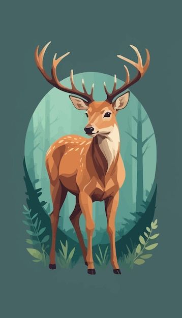 Deer Illustration Cute, Deer With Antlers, Prototype 2, Deer Vector, Deer Graphic, Deer Illustration, Bike Poster, Illustration Cute, Pretty Animals