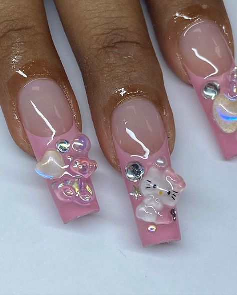 Jaynaildit | Kawaii junk nails 🎀💗 #acrylicnails #nails #nailsoftheday #ienails #nailsofinstagram #losangelesnails #nailinspo #nailinspiration… | Instagram Kawaii Junk Nails, Charm Nails, Kawaii Nail Art, Junk Nails, Creative Nail Designs, Unique Acrylic Nails, Acrylic Nails Coffin Short, Kawaii Nails, Nail Charms