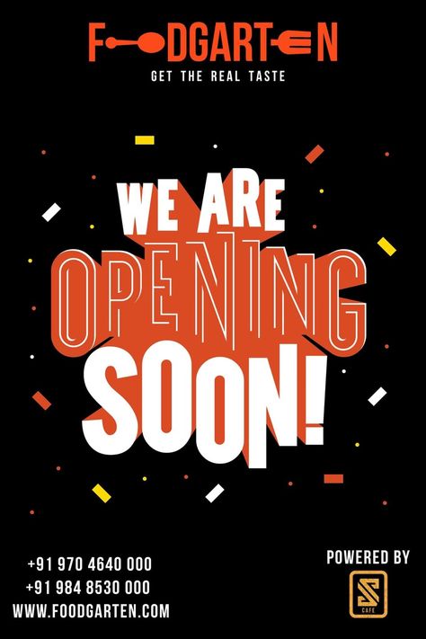 Soon To Open Poster, Opening Soon Design Poster, Open Soon Poster, Restaurant Now Open Poster Design, Coming Soon Food Poster, Graphic Design Announcement, Opening Store Poster Design, New Store Opening Instagram Post, New Store Opening Poster Graphic Design