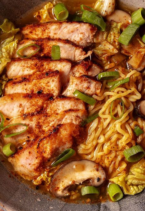 Pork Broth Ramen, Pork Noodle Soup Recipes, Pork Chop Ramen, Pork Loin Ramen, Cabbage And Pork Recipes, Pork Ramen Noodle Recipes, Pork For Ramen, Pork Belly Ramen Recipe, Cabbage Ramen