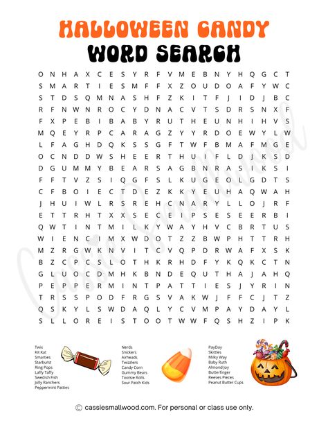 Halloween candy word search Pumpkin Patch Word Search, Halloween Search And Find Pictures, Difficult Word Search, High School Halloween, Halloween Crossword Puzzles, Halloween Quiz, Halloween Activity Sheets, Halloween Safety, Halloween Puzzles