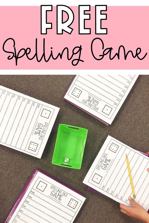 Free Spelling Game 2nd Grade Spelling Activities Free, Spelling Stations 1st Grade, Word Work For 2nd Grade, No Prep Reading Games, Spelling Games 2nd Grade, Spelling Movement Activities, Practice Spelling Words Fun, Word Work Games Second Grade, Literacy Games For 3rd Grade