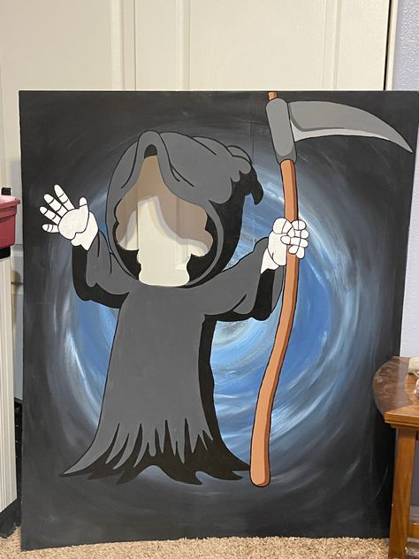 I used cardboard and acrylic paint to create this Halloween photo prop for the kids Halloween Photo Cutouts, Cardboard Cutouts Diy Photo Props, Halloween Photo Booths, Halloween Photo Op, Cardboard Cutouts Diy, Diy Halloween Photo Booth, Diy Halloween Face, Halloween Boards, Halloween Photo Booth Props