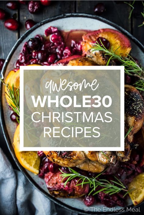 SAVE FOR LATER! These Whole30 Christmas recipes will keep your holidays healthy, delicious, and simple. They may be healthy but they will wow your holiday guests! #theendlessmeal #whole30 #paleo #christmas #heathychristmasrecipes #glutenfree #whole30recipes #whole30christmas #paleochristmas Healthy Christmas Dinner, Paleo Christmas, Smashed Sweet Potatoes, Christmas Main Dishes, Low Carb Christmas, Healthy Christmas Recipes, Autumn Side Dishes, Healthy Holiday Recipes, Bacon Wrapped Asparagus