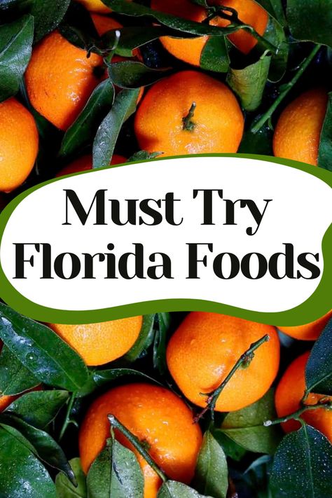 Photo of oranges with text saying must try Florida food Carribean Food, Florida Oranges, Florida Food, State Foods, Places In Usa, Florida Restaurants, Florida City, Culinary Travel, Relaxing Vacations