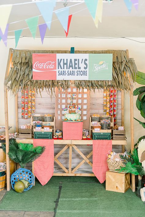 Khael's Barrio Fiesta Party | Philippines Mommy Family Blog Sari Sari Store Party Theme, Philippine Themed Party, Pinoy Fiesta Theme Party Decorations, Barrio Fiesta Theme Party, Filipino Party Decorations, Pinoy Fiesta Theme Party, Sari Sari Store Design Ideas, Filipino Fiesta Party Theme, Filipino Themed Birthday Party