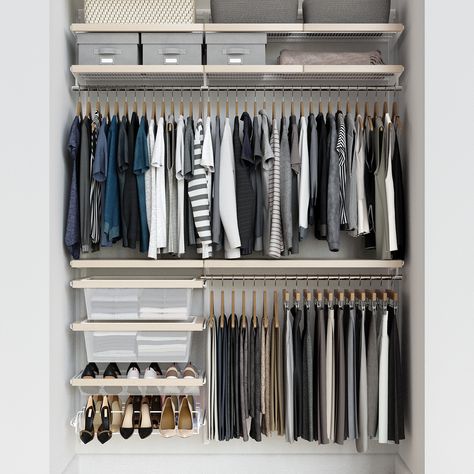 Closet Systems, Walk In Closet Solutions & Closet Organizer Systems | The Container Store Elfa Closet, Elfa Shelving, Front Closet, Closet Solutions, Walking Closet, Reach In Closet, No Closet Solutions, Shelving Storage, Closet Renovation