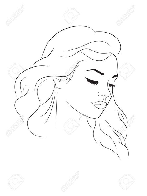 Head Outline Drawing, Head Outline, Silicon Valley Bank, Face Outline, Face Line Drawing, Easy Love Drawings, Drawing Heads, Outline Drawing, Instagram Inspiration Posts