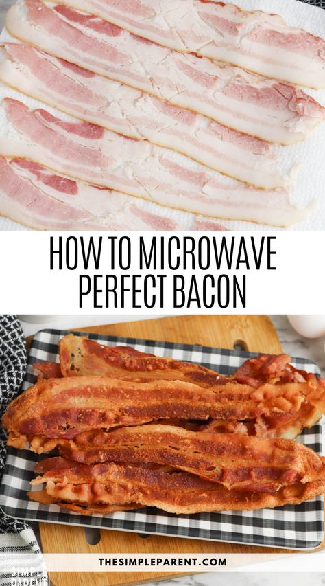 Looking for the easiest way to make perfect bacon? Easy microwave bacon makes delicious and crispy bacon in just minutes! Perfect for breakfast, sandwiches, and more! Microwave Bacon Crispy, How To Cook Bacon In The Microwave, Bacon In Microwave, How To Fry Bacon, Cook Bacon In Microwave, Microwave Foods, Perfect Bacon, Microwave Bacon, Microwave Eggs