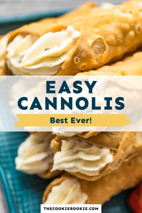 Baked Canoli Shell Recipe, Canollis Recipe, How To Make Cannolis Homemade, How To Make A Cannoli, Homemade Canolli Recipe, How To Make Canolli Shells, Canolis Recipe Italian Authentic, Diy Canolis, Different Cannoli Fillings