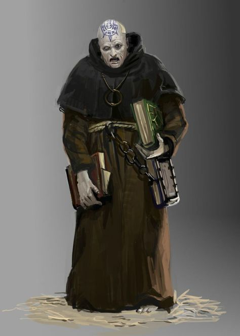 ArtStation - Dark Fantasy, Juan Miguel López Barea Evil Monk Dnd, Cultist Fantasy Art, Fantasy Cultist, Cultist Character Design, Heroic Fantasy, Dnd Art, Fantasy Monster, Warhammer Fantasy, Fantasy Rpg