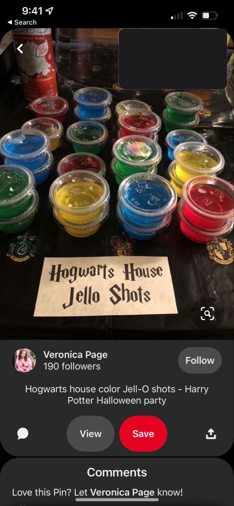 Harry Potter Jello Shots, Harry Potter Drinks, Hogwarts House Colors, Harry Potter Halloween Party, Happy 11th Birthday, Harry Potter Bday, Harry Potter Food, Harry Potter Birthday Party, Harry Potter Halloween