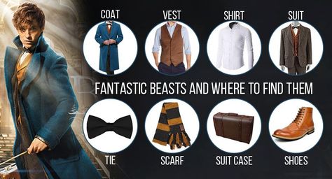 Newt Scamander Outfit, Newt Scamander Costume, Newt Scamander Aesthetic, Hufflepuff Costume, Newt Scamander Cosplay, Couples Cosplay, Cosplay Reference, Broadway Costumes, Book Day Costumes