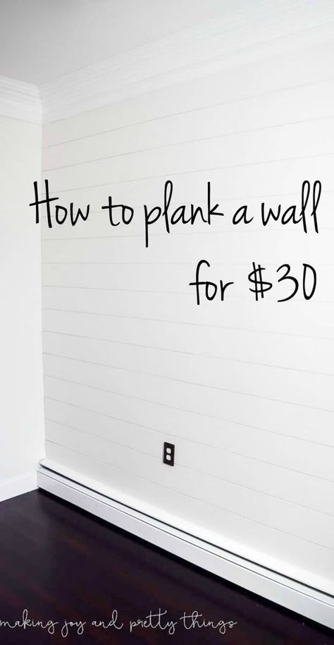 shiplap wall | diy shiplap wall | POSSIBLY CAN USE FOR MY 'DREAM' SHIPLAP BED HEADBOARD! Diy Plank Wall, Remodeling Hacks, Shiplap Wall Diy, Diy Shiplap, Diy Wand, Faux Shiplap, Shiplap Wall, Plank Walls, Diy Remodel