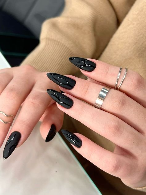 Trends Nails, Wow Nails, Hello Nails, Goth Nails, Grunge Nails, Matte Nails Design, Nail Type, Almond Acrylic Nails, Nails Only