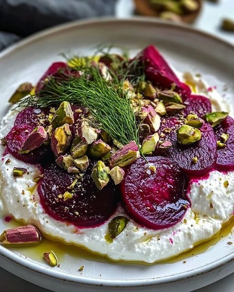 Sweets For Diabetics, Beetroot Recipes, Pistachio Recipes, Whipped Goat Cheese, Mediterranean Diet Plan, Whipped Feta, Roasted Beets, Mediterranean Dishes, Baking Tray