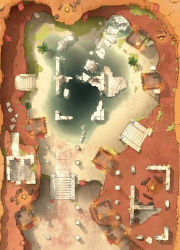 Desert Ruins — Czepeku Maps Ground Plan, Dnd Inspiration, Dnd World Map, Dragons Crown, Dark Sun, Fantasy Town, Tabletop Rpg Maps, Fantasy Maps, Dnd Maps