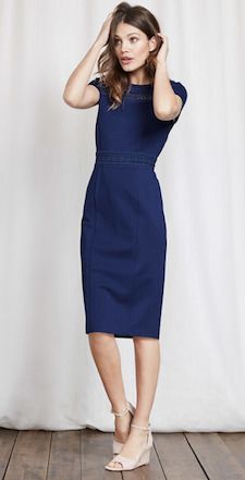 Wednesday's Workwear Report: Hera Ponte Dress - Corporette.com Imperial Blue, Jersey Wrap Dress, Spotted Dress, Dress Work, Boden Dress, Ponte Dress, Kate Middleton Style, Sophisticated Dress, Capped Sleeve Dress