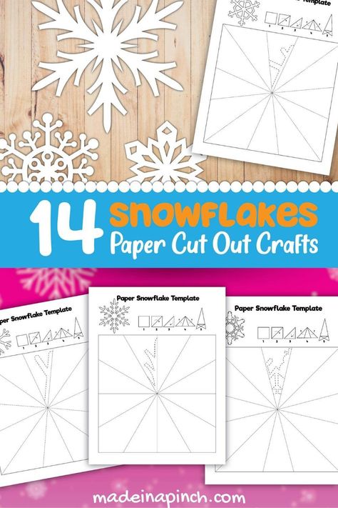 Easy Paper Snowflake Pattern Template Printable Snowflake Printables, Printable Snowflake Template, Making Paper Snowflakes, Snowflakes Paper, Snowflake Coloring Pages, Paper Snowflake Template, Snowflake Pictures, Paper Snowflake Patterns, How To Make Snowflakes