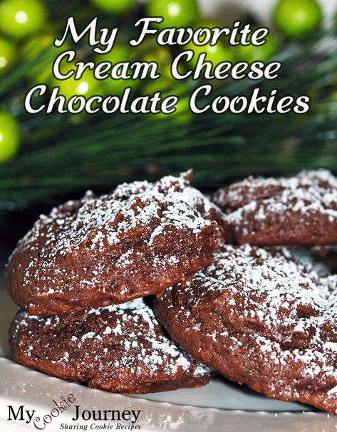 The greatest reason for adding cream cheese to a cookie recipe is that it adds a creaminess to the cookie that you just can't get with any other ingredient. It also helps cut down on the sweetness so you can taste the chocolate. #cream_cheese #chocolate Cream Cheese And Cocoa Recipes, Easy Recipe With Cream Cheese, Chocolate Cookies With Cream Cheese, Cream Cheese Brownie Cookies, Cream Cheese Chocolate Cookies, Cookies With Cream Cheese In Them, Hersheys Cream Cheese Chips Recipes, Dessert Recipes Using Cream Cheese, Cookie Recipes With Cream Cheese