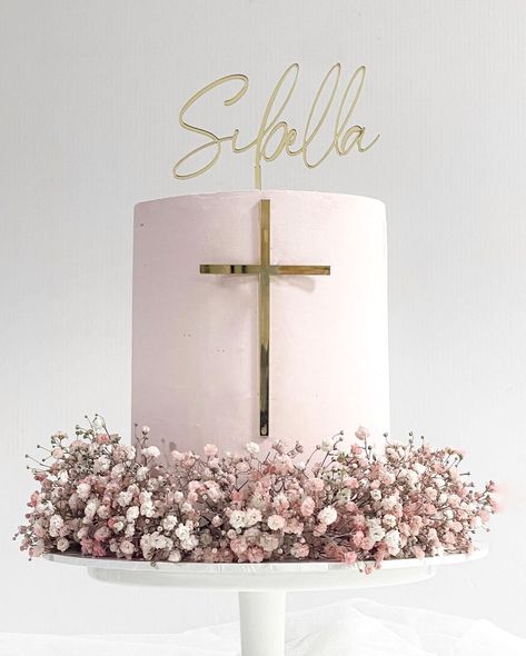 Michelle Portelli Cakes CAKE ARTIST on Instagram: "SIBELLA God bless you on your Confirmation Day 🕊💕 . . . . . . . . . Flowers @seedblossompod . Inspired by the beautiful Ines…" Pink Confirmation Party, Simple Communion Cakes, Girls Communion Cake, First Communion Cake Girl, Baptism Cakes Girl, First Communion Cakes For Girls Ideas, Communion Cakes Girl, Confirmation Cakes Catholic, Confirmation Cake Ideas