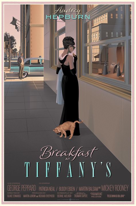 Breakfast At Tiffany's Poster, Plakat Design Inspiration, George Peppard, Breakfast At Tiffany's, Hepburn Style, Movie Poster Wall, Picture Collage Wall, Breakfast At Tiffanys, Poster Minimalist