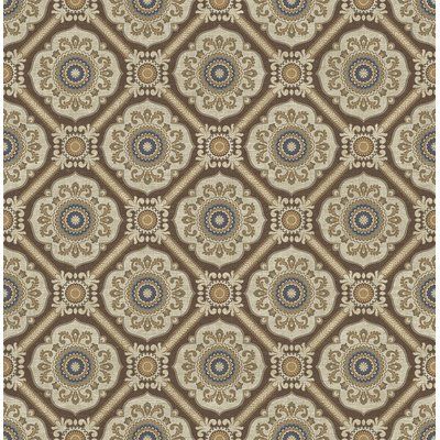 World Menagerie Amaliya Small Floral Tile 32.81' L x 20.5" W Wallpaper Roll Color: Brown Rustic Wallpaper, Floral Tile, Floral Tiles, Roll Paper, W Wallpaper, Tile Wallpaper, Contemporary Wallpaper, Metallic Wallpaper, Visual Texture