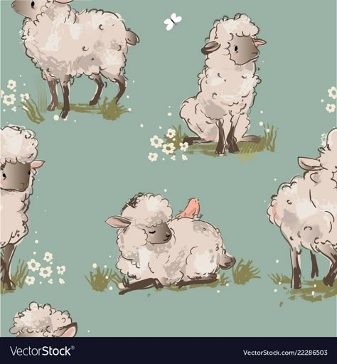 Sheep Drawing, Sheep Cartoon, Sheep Illustration, Sheep Art, Cute Sheep, Oita, Illustrator Illustration, Poses References, Art Kids