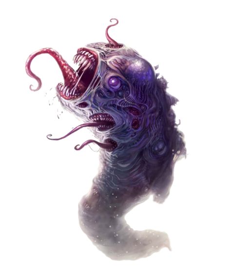 Flying Polyp Aberration - Pathfinder PFRPG DND D&D 3.5 5E 5th ed d20 fantasy Dnd Void Monster, Worm Monster Concept Art, Giant Worm Fantasy Art, Dnd Worm Monster, Giant Eldritch Monster, Fantasy Bug Monster, Lovecraftian Horror, Eldritch Horror, Dark Artwork