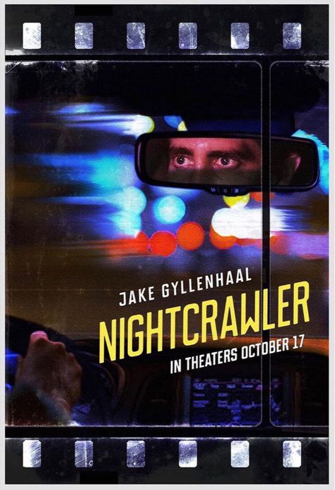 Movie Magazine Cover, Nightcrawler Movie Poster, Unique Movie Posters, Movie Prints Aesthetic, Nightcrawler Poster, Creative Movie Posters, Film Posters Art, Noir Movie, Collage Book