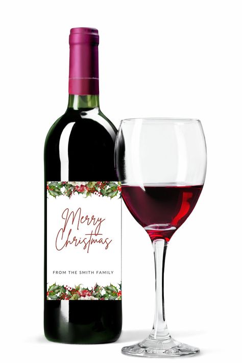 Wine Label Printable, Christmas Gift For Him, Christmas Gifts For Him, Wine Labels, Christmas Wine, Christmas Gift Idea, Printable Christmas, Wine Label, Glossier Stickers