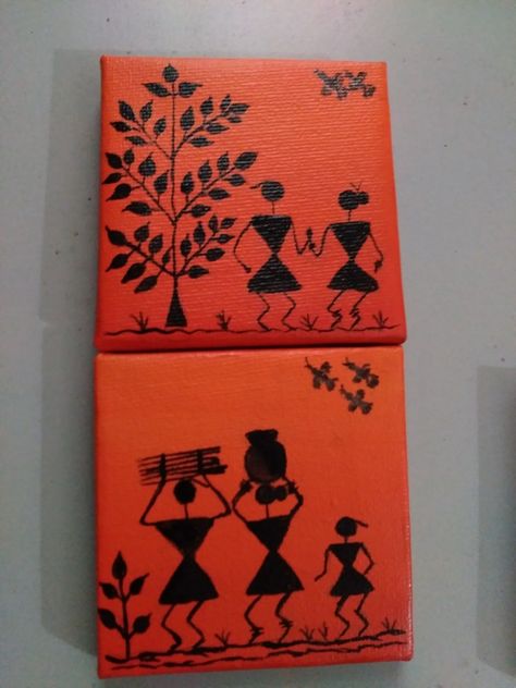 warli paintings on canvas 4 Cheap Packaging, Brands Packaging, Warli Paintings, Worli Painting, Warli Painting, Indian Art Gallery, Small Canvas Paintings, Madhubani Art, Abstract Art Painting Diy