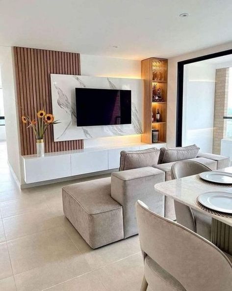 दरवाजा डिजाइन, Tv Wall Ideas, Modern Tv Room, Tv Unit Furniture Design, Modern Tv Wall Units, Desain Pantry, Modern Tv Wall, تصميم داخلي فاخر, Latest Living Room Designs