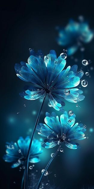 Fondos de pantalla de flores azules para... | Premium Photo #Freepik #photo #flor-azul #flower-design #flor-fondo #fondo-flores Neon Flowers, Watercolor Flower Art, Iphone Wallpaper Photos, Cool Backgrounds, Fall Wallpaper, Premium Photo, Flower Design, Watercolor Flowers, Wallpaper Backgrounds