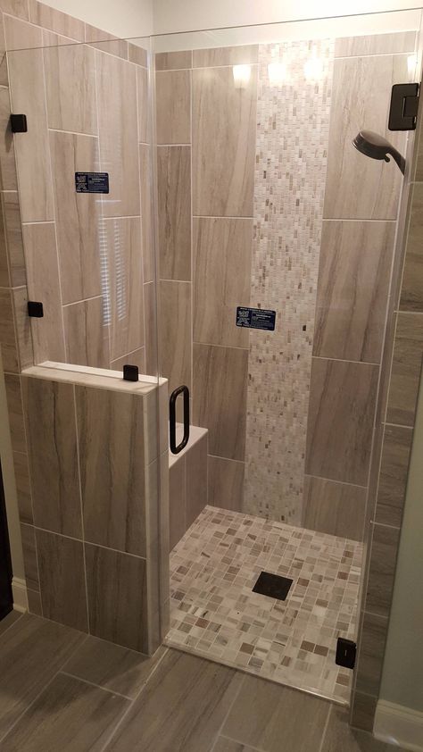 Curbless Shower created with the VIM Level Entry Shower System™ - Contemporary - Bathroom - Raleigh - by VIM Products, Inc. - Level Entry Shower System™ | Houzz Shower Alcove, Small Shower, Master Bath Shower, Full Bathroom Remodel, New Bathroom Ideas, Bathroom Shower Walls, Restroom Decor, Bathroom Shower Tile, Bathroom Remodel Shower