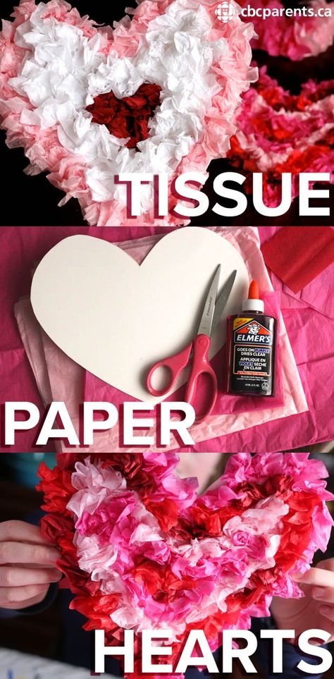 Valentines Crafts For Seniors Assisted Living, Valentines For Nursing Home Residents, Tissue Paper Decorations Diy, Tissue Paper Hearts, Valentine Paper Crafts, Tissue Paper Craft, Hand Muscles, Purple Valentine, Tissue Paper Crafts