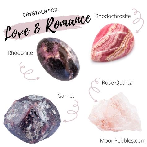 Crystals For Romance, Crystals For Couples, Rhodolite Meaning, Romance Crystals, Energy Stones Crystal Healing, Spirituality Crystals, Crystals For Love, Rhodonite Crystal, Crystal Seashells