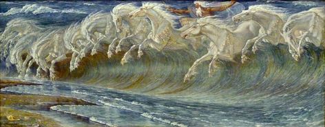 https://flic.kr/p/rjMSiH | crane, walter - The Horses of Neptune 1 | Walter Crane 1845-1915 Engeland Surf Art Print, Walter Crane, 19th Century Paintings, Edvard Munch, William Turner, English Artists, Pre Raphaelite, White Horses, Seascape Paintings