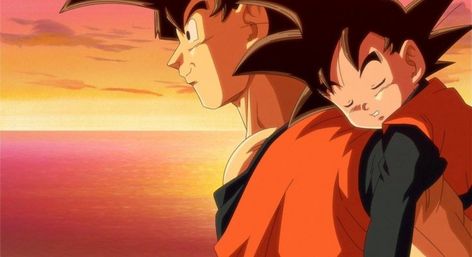 “Don’t rest now! A new adventure awaits just beyond the horizon!" Goku And Goten, Female Broly, Goku Father, Father Son Pictures, Gohan And Goten, Goku And Gohan, Beyond The Horizon, Popular Manga, Dream Anime