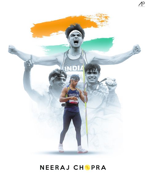 Neeraj Chopra Olympics 2024, Neeraj Chopra Drawing, Neeraj Chopra Wallpaper, National Sports Day Creative Ads, Sports Poster Design, Realistic Photography, Sports Creative, National Sports Day, Plant Based Food