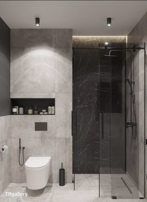 تصميم دورة مياه, Modern Small Bathrooms, White Bathroom Designs, Bathroom Inspiration Modern, Washroom Design, Bathroom Design Inspiration, Bathroom Design Decor, Toilet Design, Bathroom Inspiration Decor