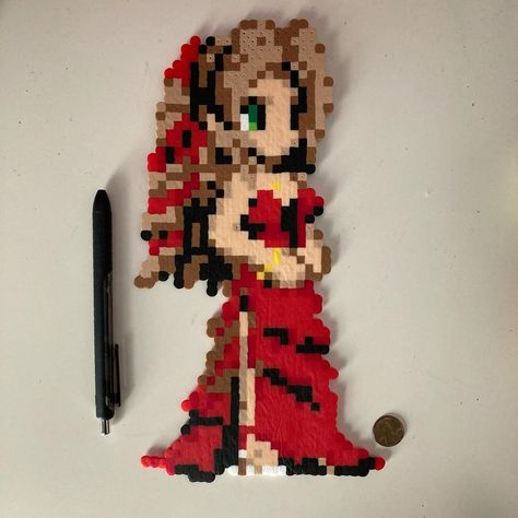 Ff7 Perler Beads, Final Fantasy Perler Beads, Final Fantasy Pixel Art, Perler Projects, Beads Design, Hama Beads Design, Hama Bead, Motifs Perler, Beads Designs