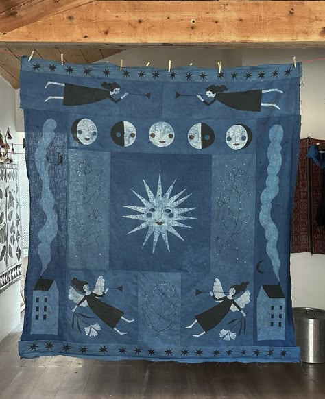 Tapestry Bedroom Aesthetic, Constellation Quilt, Stars Constellations, Halloween Quilts, Almost There, Wall Quilts, Sewing Art, Fabric Projects, Felting Projects