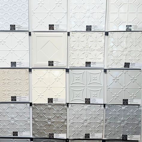 Elevate your space with a subtle touch of personality by incorporating Pressed Tin in neutral hues! Offer a beautiful look no matter the style of your home, they add visual interest without overpowering. Whether you're considering a kitchen backsplash, a bathroom feature wall or stylish panels, white or grey shades are always a good point to start from in your search for the perfect tile! ⚪️🩶 What Design would you choose? Let us know in the comments! . . . #homeimprovement #homebuilders #kr... Tin Backsplash Kitchen, Pressed Tin Ceiling, Bathroom Feature Wall, Kitchen Feature, Pressed Tin, Tin Panel, Grey Shades, Tin Walls, Tin Ceiling