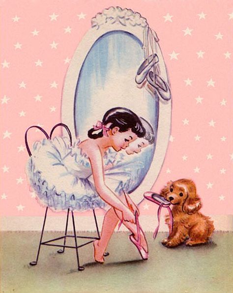 Little Ballerina by Dorothy Grider Ballerina Images, Vintage Bookshelf, Vintage Ballerina, Art Mignon, Little Ballerina, Images Vintage, Illustration Vintage, Arte Inspo, Art Et Illustration